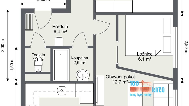 Bohumínská 64 - 1. Floor - 2D Floor Plan