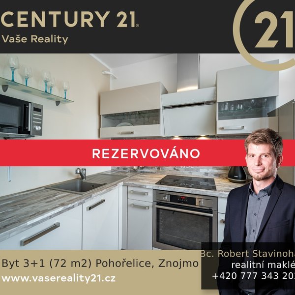 Prodej bytu 3+1 (72m²) , Tyršova, Pohořelice okres Brno - venkov