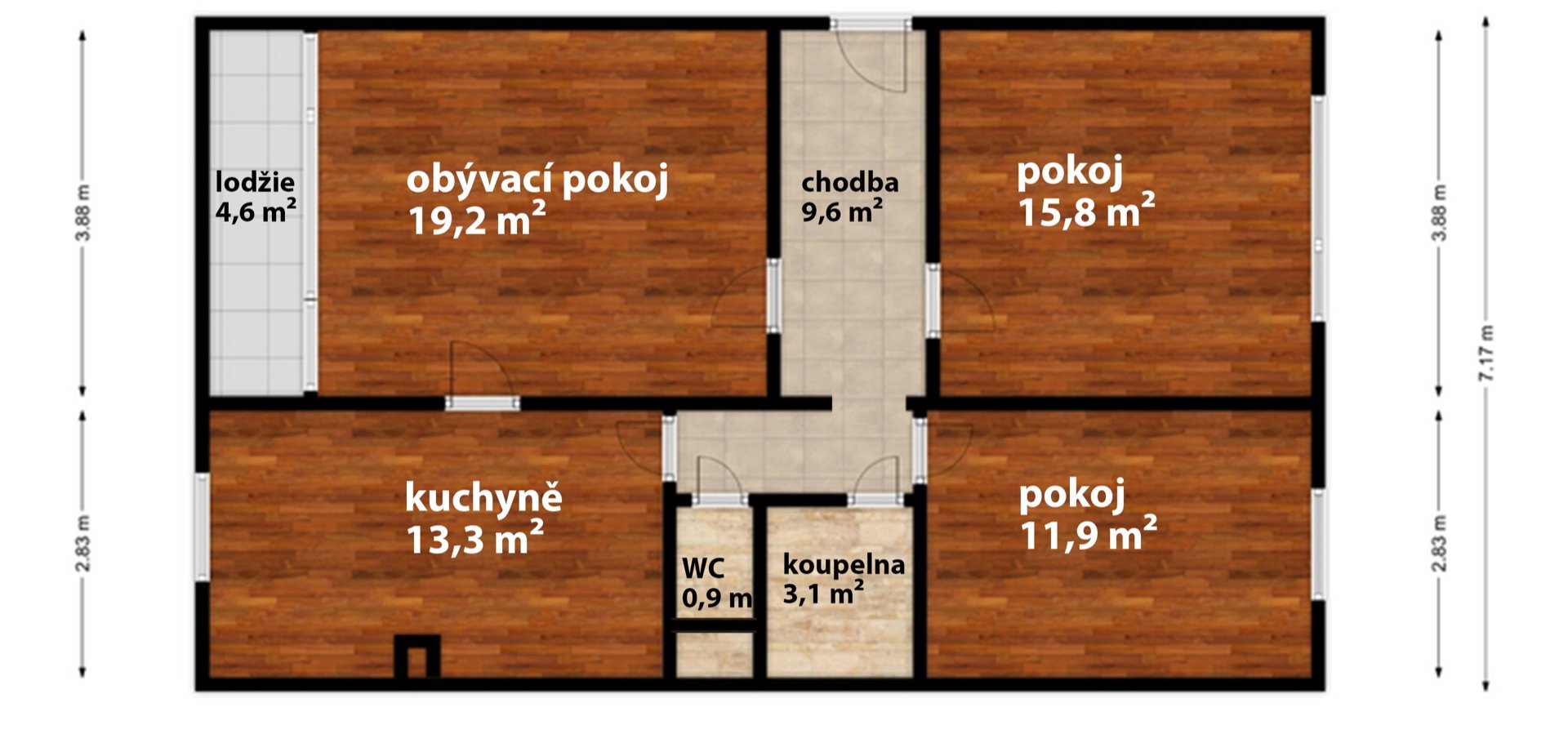 Prodej bytu 3+1 s lodžií a sklepem, 74 m², Praha 4 - Michle
