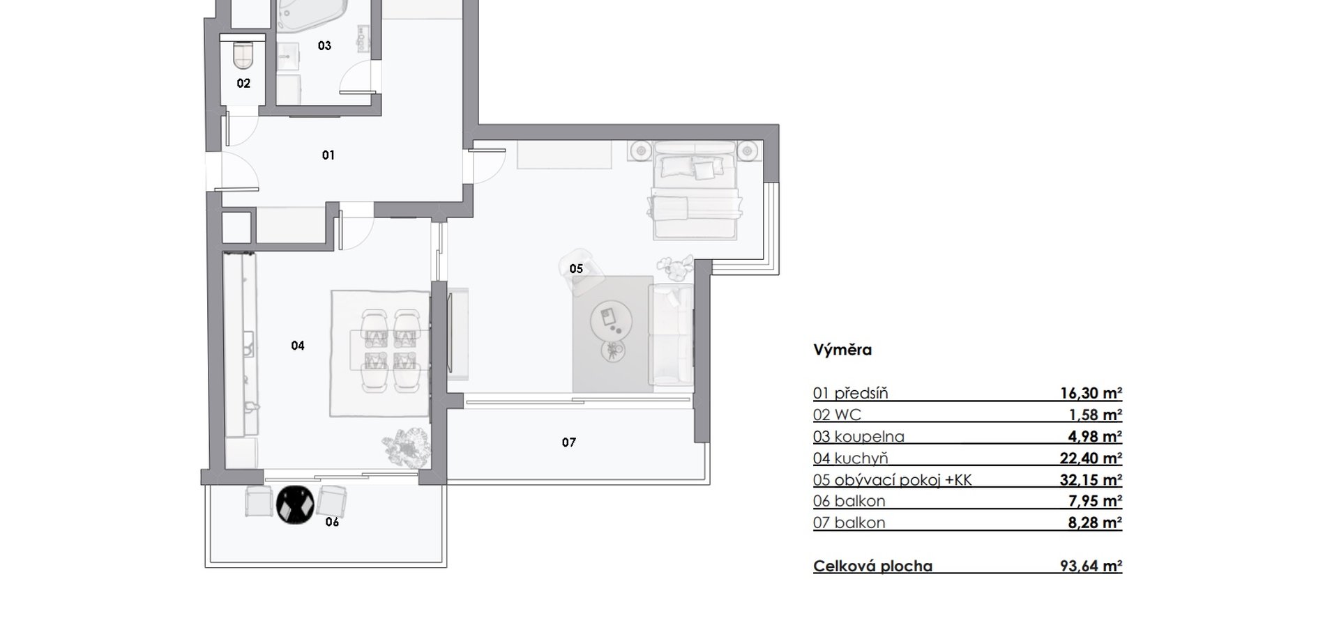 Prodej bytu 2+kk s balkónem a parkovacím stáním, 93 m², Praha - Košíře