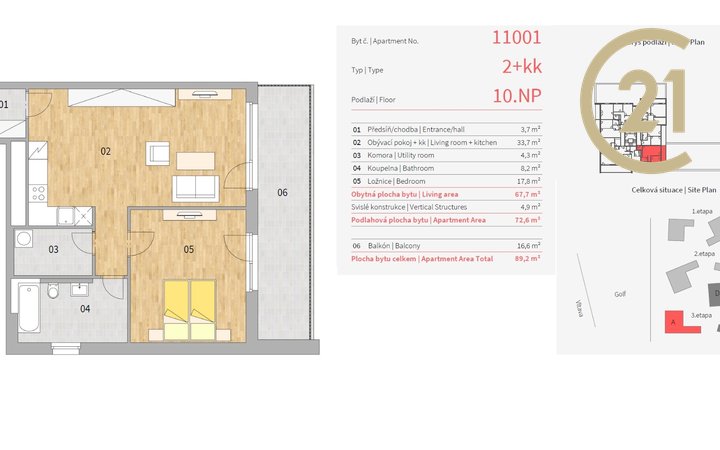 Prodej bytu 2+kk , 89,2 m² / B, S, G - Rezidence Záhálka