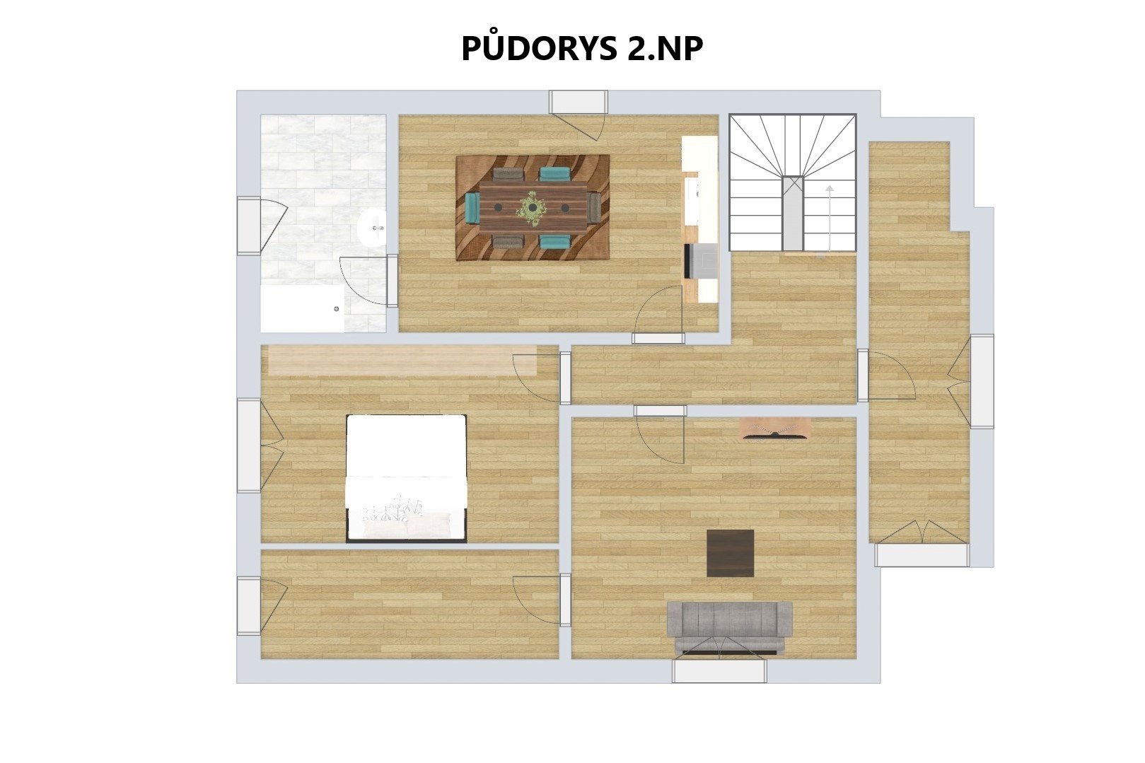 půdorys patro 2D