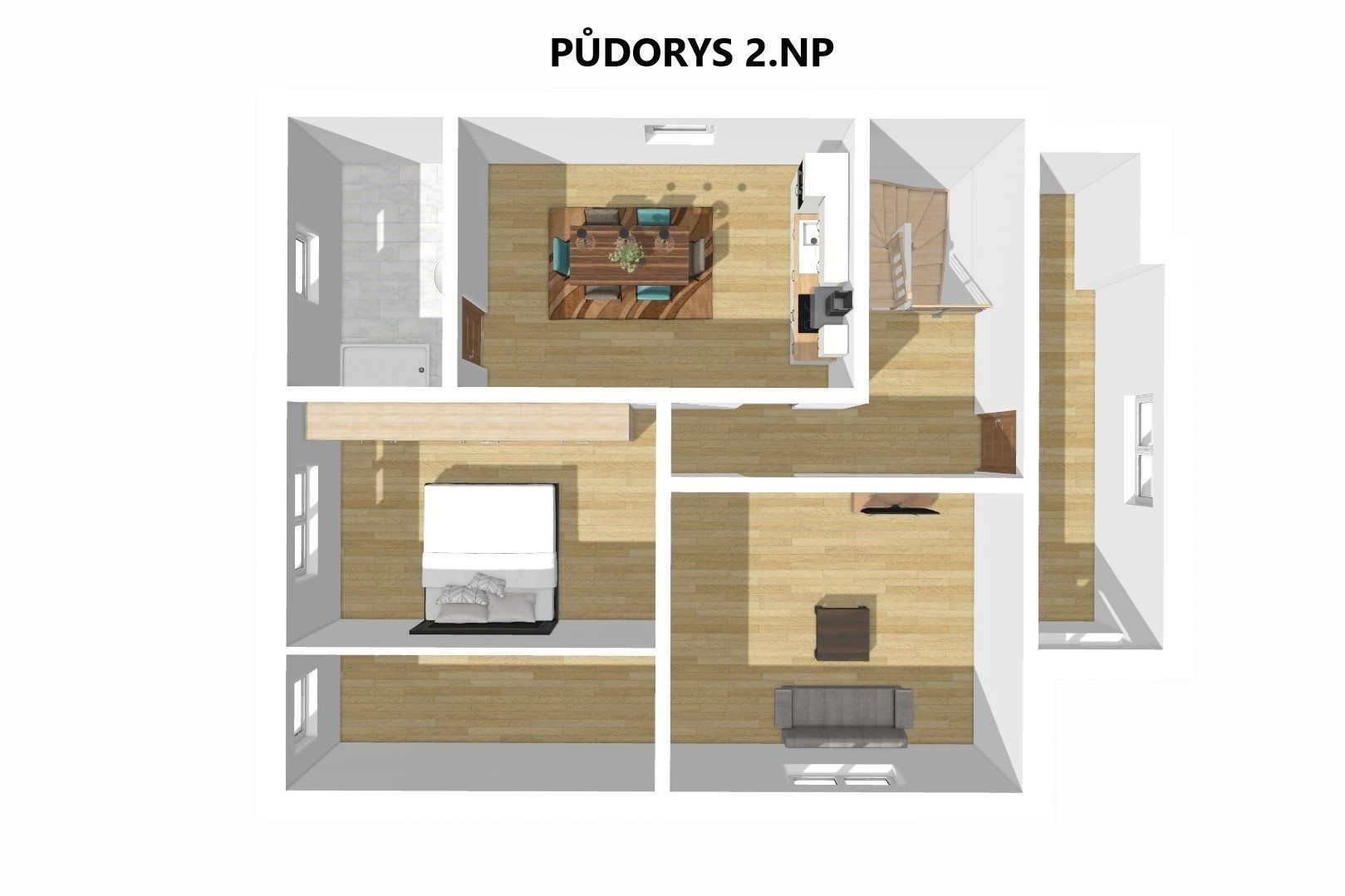 půdorys patro 3D