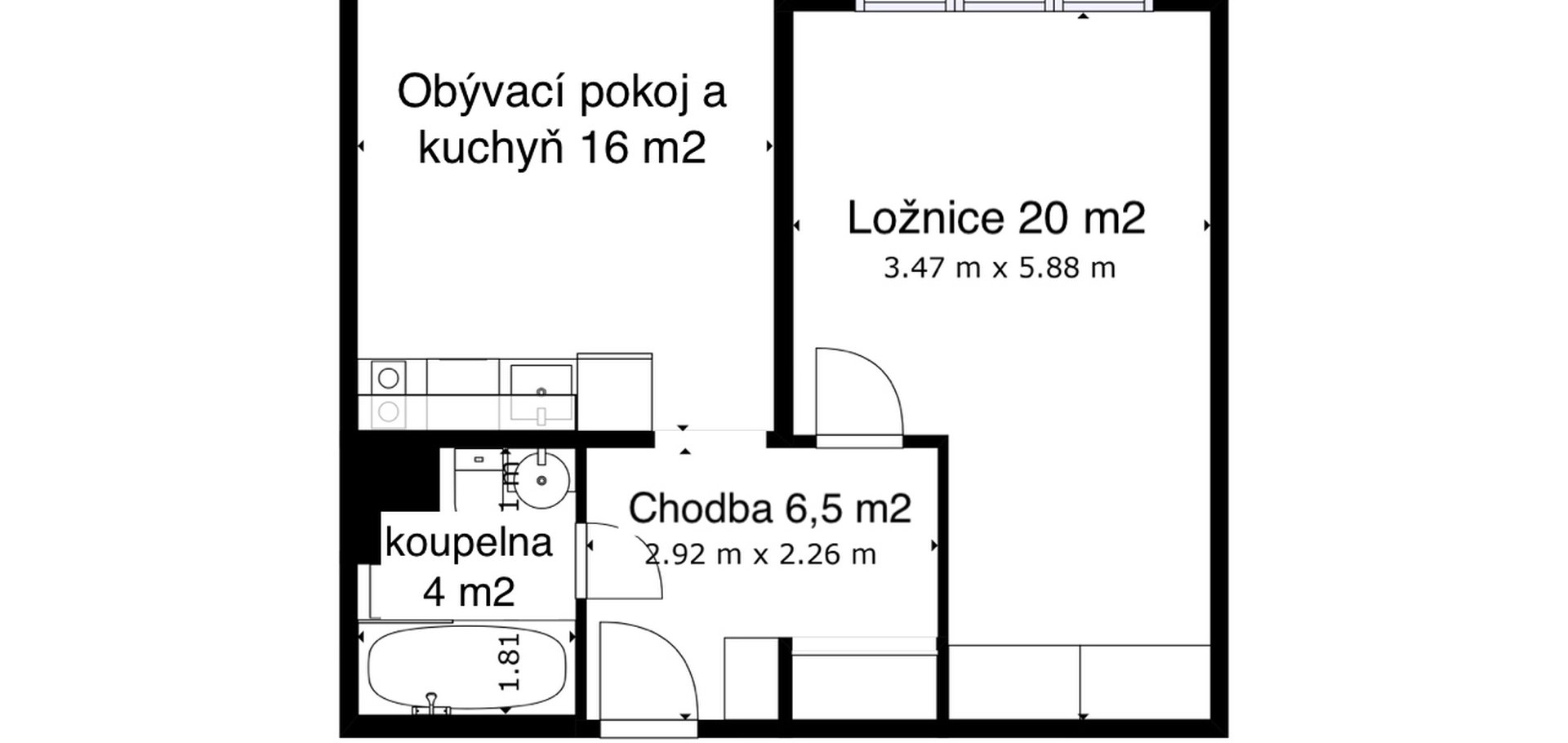 Prodej, Byty 2 +kk, 46m², Brno - Vinohrady