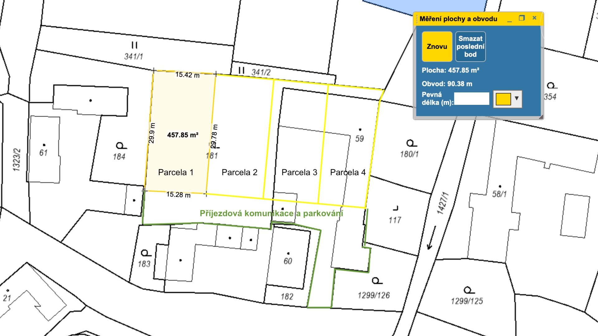 Krásná, rovinatá stavební parcela 2.206 m2 v obci Librantice