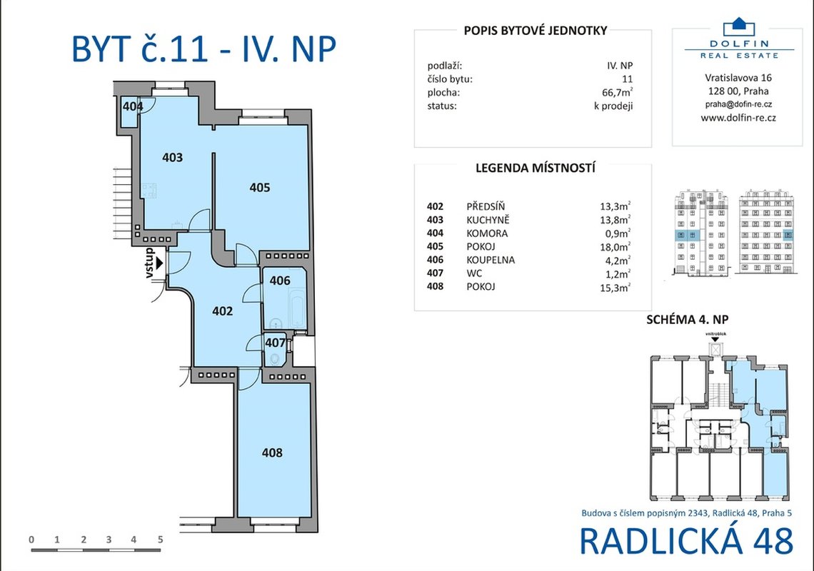 Продажа, 2-х комнатные квартиры (3+кк), 67 m² - Praha