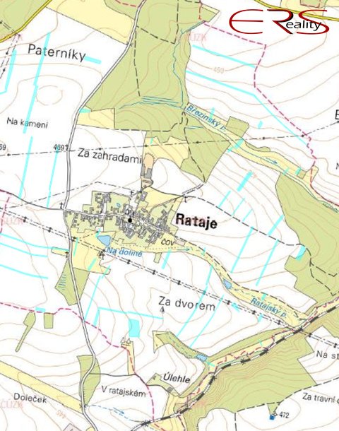 Mapa pozemků Rataje u Vlašimi