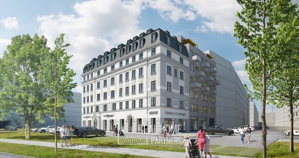Prodej novostavba cihlový apartmán /kancelář/ 1+kk 32 m2 s balkónem, garážové stání, U Vaňkovky, Brno - střed