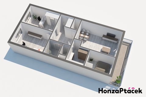 Prodej bytu Ohradní půdorys, Praha realitní makléř v Praze, realitní kancelář3