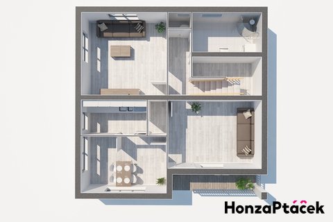Prodej rodinného domu Sadská - 3D půdorys, Praha realitní makléř v Praze, realitní kancelář9