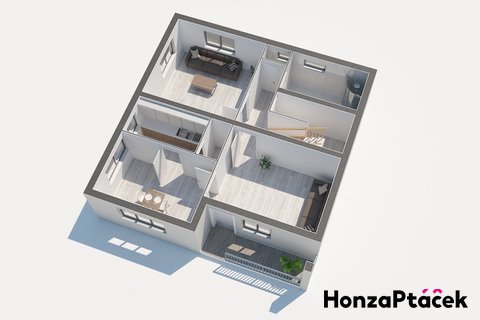 Prodej rodinného domu Sadská - 3D půdorys, Praha realitní makléř v Praze, realitní kancelář11