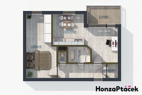 Prodej bytu Klecany Půdorys realitní makléř • realitní kancelář • realitní služby nejen v P