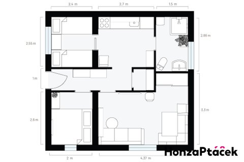 Prodej chaty TÝNEC NAD SÁZAVOU realitní makléř v Praze, realitní kancelář-půdorys1