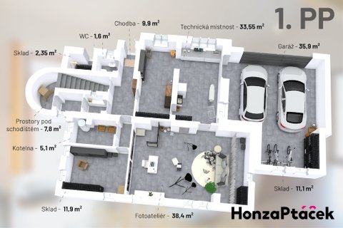Prodej rodinné vily Bráník U Dubu Praha realitní makléř v Praze, realitní kancelář_půdorys