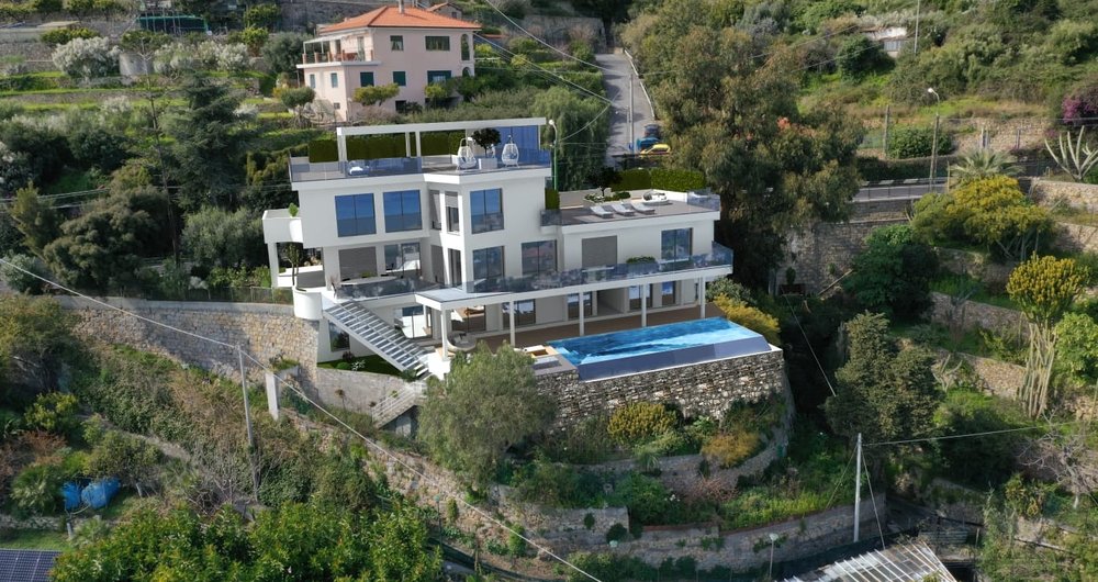 Luxusní vila ve výstavbě, Bordighera, nedaleko Monaca